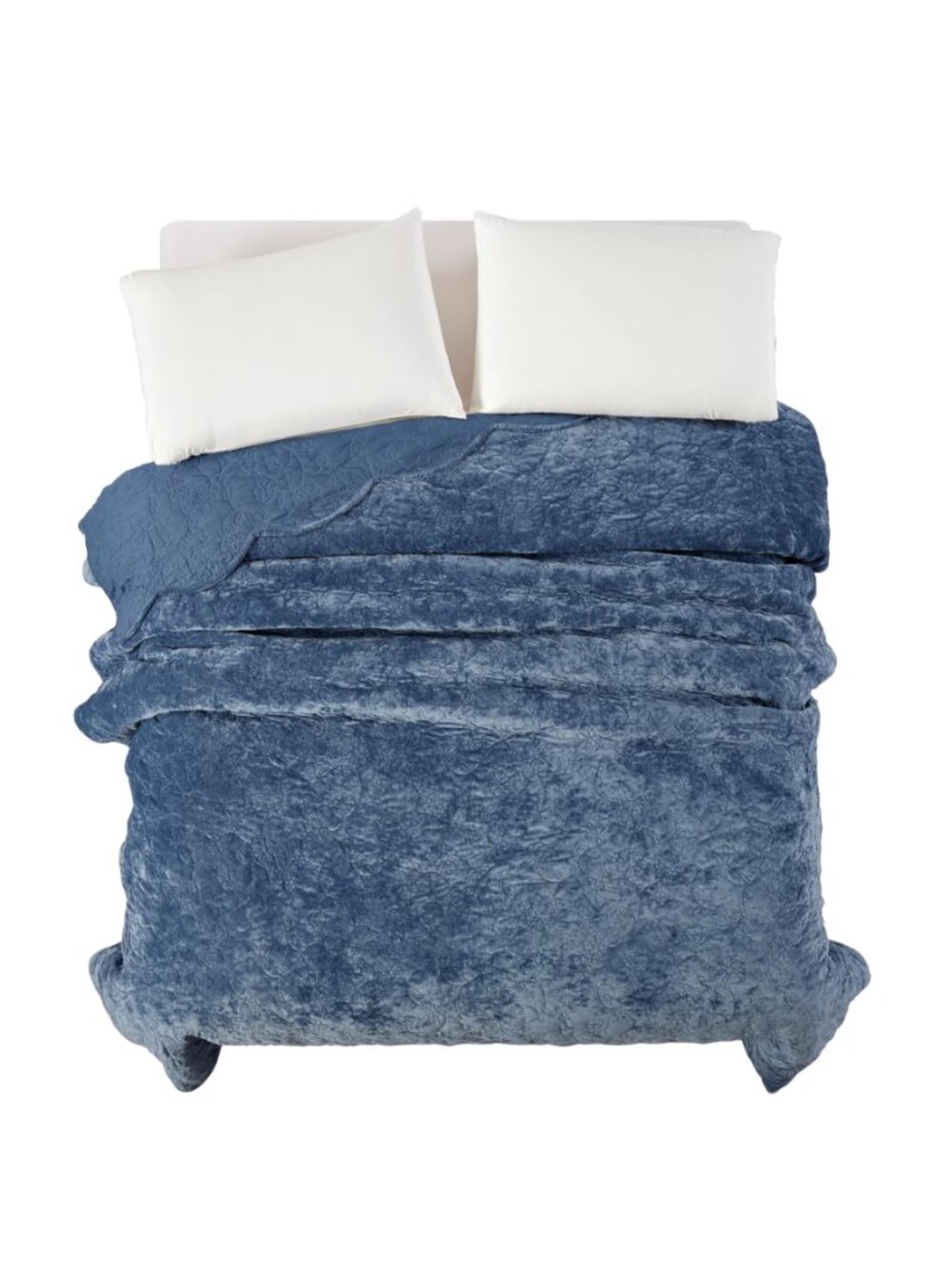 The Pioneer Woman Home Blue Dust Cottage Eloise Floral 100% Poly Velvet Quilt - Picture 4 of 9
